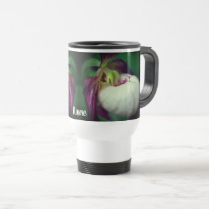 White Lady Slipper Flower, speciaal gepersonalisee Reisbeker