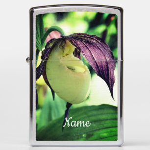 White Lady Slipper Orchid Flower Personalized