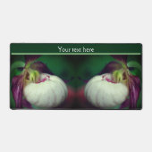 White Lady Slipper Orchid Flower Personalized Bureaumat (Voorkant)