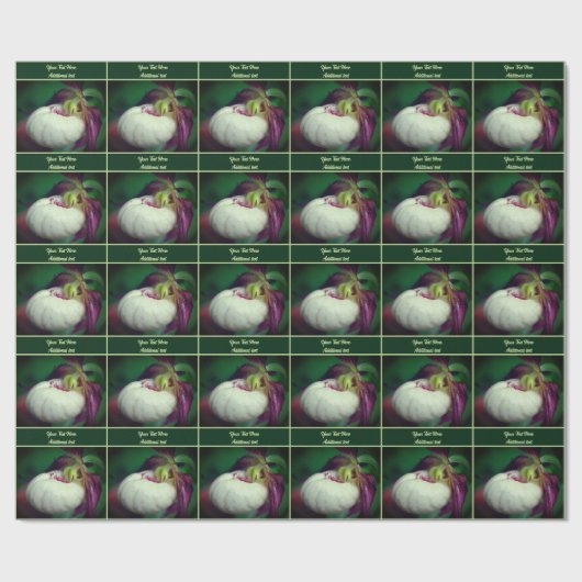 White Lady Slipper Orchid Flower Personalized Cadeaupapier (Vlak)