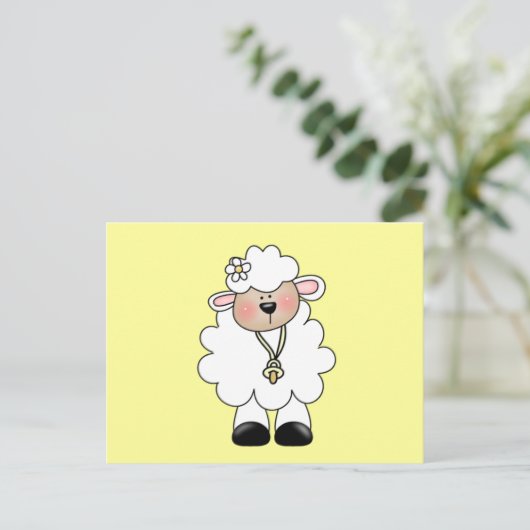 White Lamb Tshirts en Gifts Briefkaart (Staand voorkant)