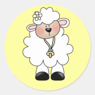 White Lamb Tshirts en Gifts Ronde Sticker