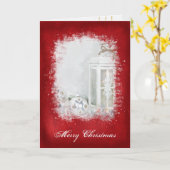 White Lantern Candle met Ornament Kaart (Gele Bloem)