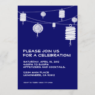 White Lantern Invitation Kaart