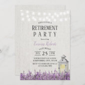  White Lantern Lavender Floral Retirement Kaart (Voorkant / Achterkant)