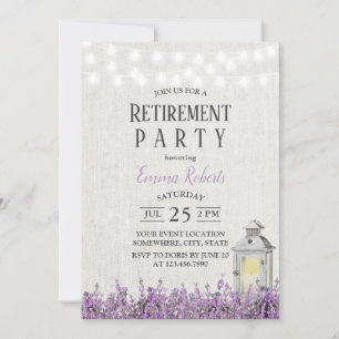  White Lantern Lavender Floral Retirement Kaart