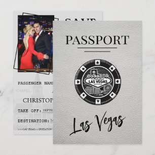 White Las Vegas Passport Bewaar de datum Save The Date