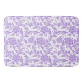 White & Lavender Glittery Damasks Pattern Badmat (Voorkant)