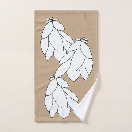 White Leaf Clusters Brown Gift      (Serviette à main)