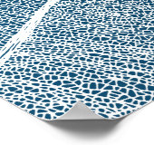 White Leaf Grid Illustration Dark Blue Poster (Coin)