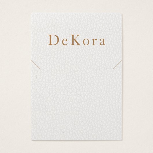 White Leather Ketting Display Card Visitekaartje (Voorkant)