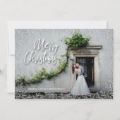 White Leaves kerstfoto Feestdagenkaart (Voorkant)