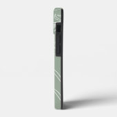 White Leaves on Sage Green Hoesje-Mate iPhone Case (Achterkant / Links)