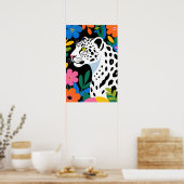 White Leopard Pop Art Poster (Keuken)