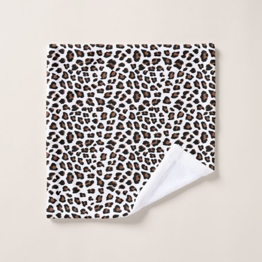 White leopard Print Bad Handdoek (Wasdoekje)