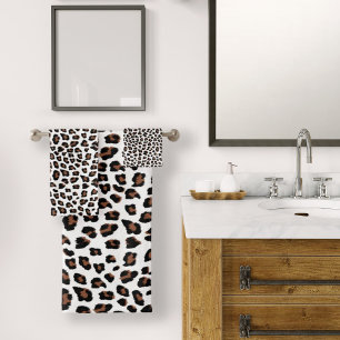 White leopard Print Bad Handdoek