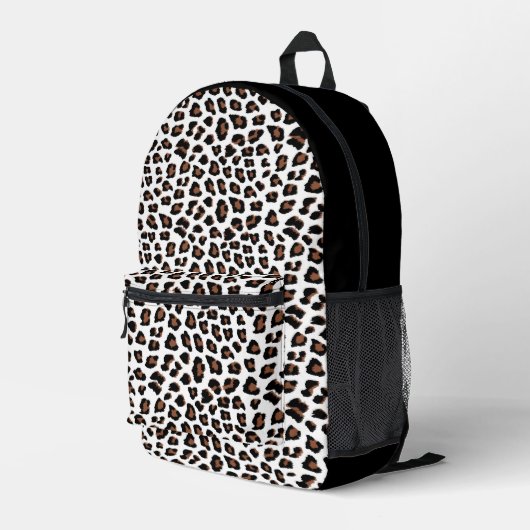 White leopard Print Bedrukte Rugzak (Achterkant Hoek Rechts)