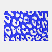 White leopard Print Donkerblauw Deurmat (Voorkant)