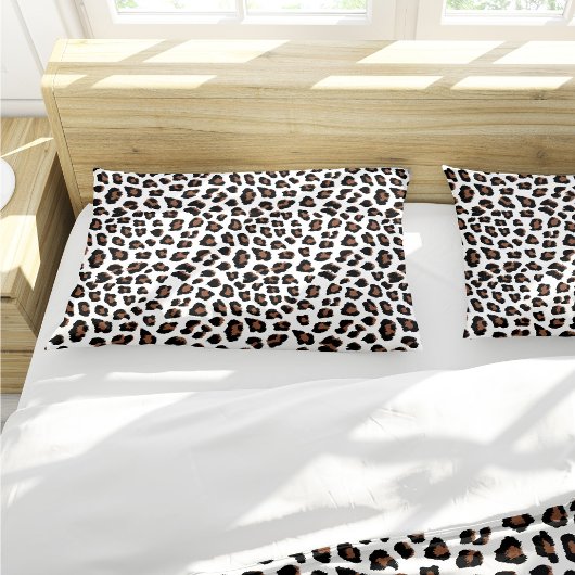 White leopard Print Kussensloop