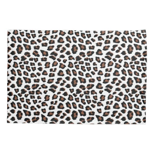 White leopard Print Kussensloop (Achterkant-Links)