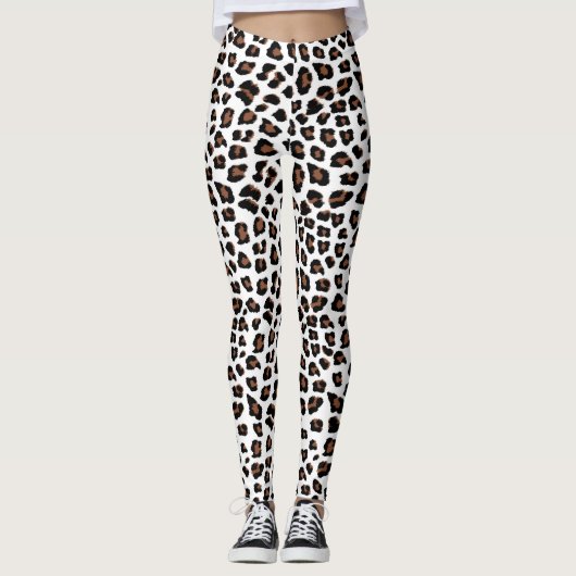 White leopard Print Leggings (Voorkant)