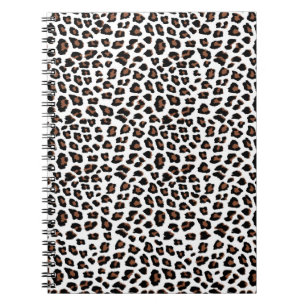 White leopard Print Notitieboek