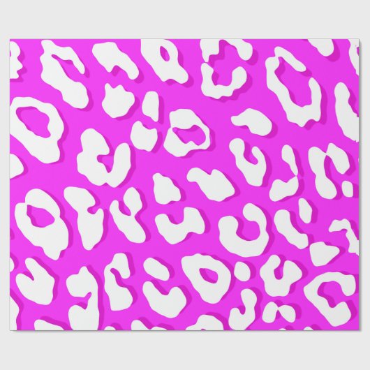White leopard Print roze Cadeaupapier (Vlak)