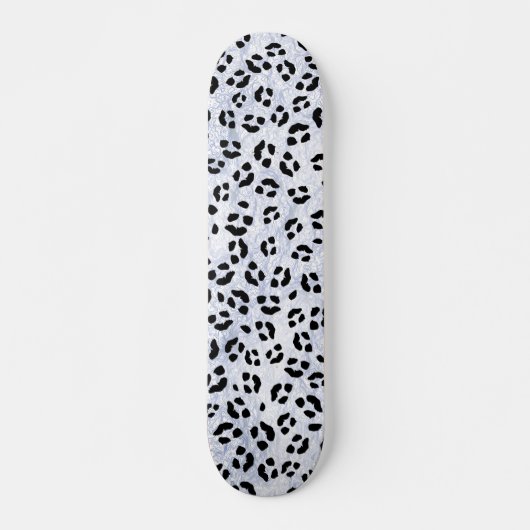 White leopard Print Skateboard (Voorkant)