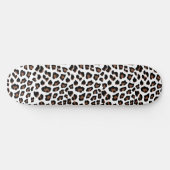 White leopard Print Skateboard (Horizontaal)