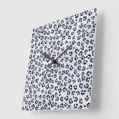 White leopard Print Vierkante Klok (Hoek)