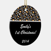 White Leopard Spot Nom personnalisé Ornement (Droite)