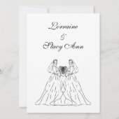 White Lesbian Wedding Uitnodiging (Achterkant)