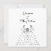 White Lesbian Wedding Uitnodiging (Achterkant)