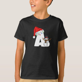 White letter A for Christmas T-shirt