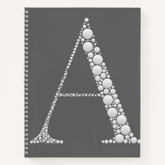 White Letter A Journal – Minimal Elegant Notebook 