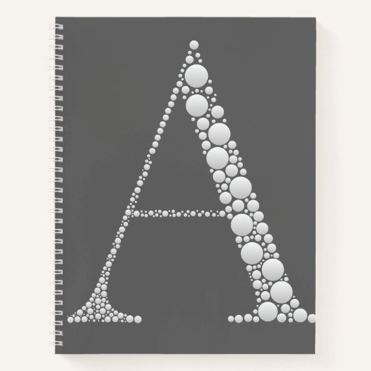 White Letter A Journal – Minimal Elegant Notebook  (Devant)