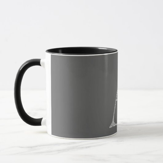 White Letter A Mug – Minimal Monochrome Monogram  (Gauche)