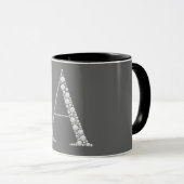 White Letter A Mug – Minimal Monochrome Monogram  (Devant droit)