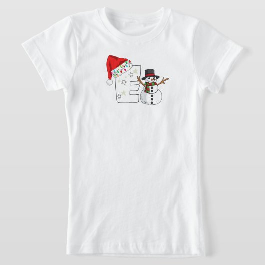 White letter E christmas gift  T-shirt (Laagn)