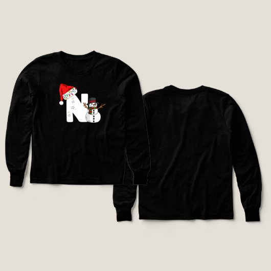 White letter n christmas gift  (Motif recto et verso)