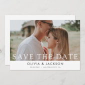 White Lettered Save the Date Photo (Voorkant / Achterkant)