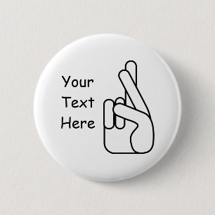 White Lies Crossed Fingers Button