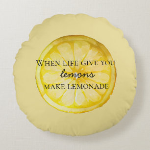 White Life geeft je citroenen citaat Rond Kussen