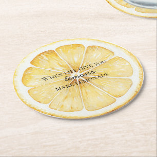 White Life Gives You Lemons Citaat Ronde Kartonnen Onderzetter