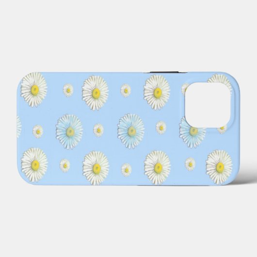 White & light blue Daisy Pattern Case-Mate iPhone Case (Achterkant (horizontaal))