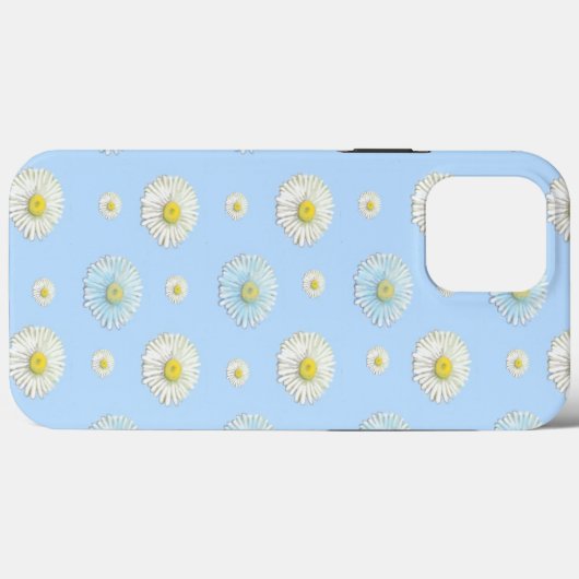 White & light blue Daisy Pattern Case-Mate iPhone Case (Achterkant (horizontaal))
