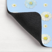 White & light blue Daisy Pattern Muismat (Hoek)