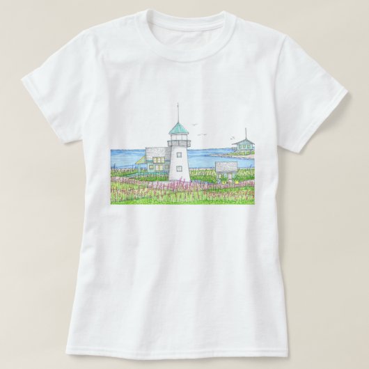 White Lighthouse Womens Tshirt (Design devant)