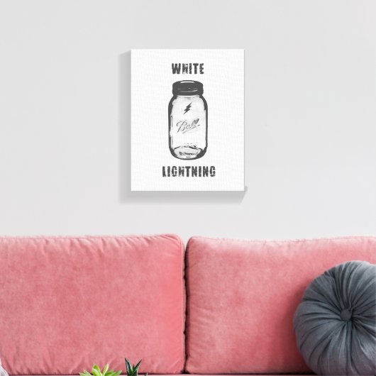 "White Lightning" Moonshine Jar Canvas Art (Insitu (Woonkamer))