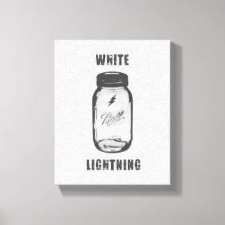 "White Lightning" Moonshine Jar Canvas Art Afdruk